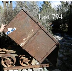 ORE CAR AND ORE BUCKET WITH RAILS