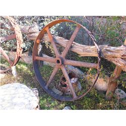2 Rusty Old Spoked Wheels -