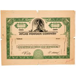 Atlas Powder Stock Certificate -