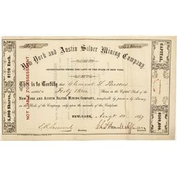 New York & Austin Mining Stock Certificate - Austin, NV