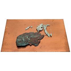 Copper Engraving Plate and Native Copper Leaf Samples -  MI