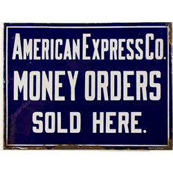 American Express Co. Money Orders Sold Here Railroad Sign -