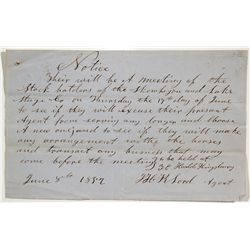 Skowhejon & lake Stage Co. Meeting Notice -