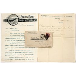 Pacific Coast Borax Co. Letter & Cover - Belleville, NV