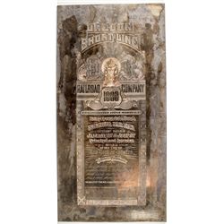 Oregon Shortline Railroad Gold Bond Printing Plate -  OR