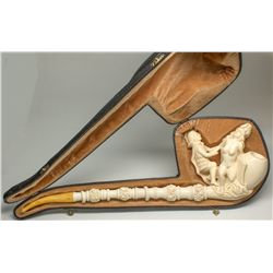 Giant Carved Roman Themed Meerschaum Pipe -