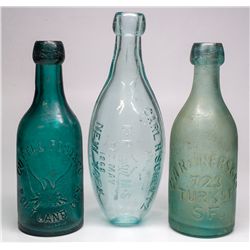 Teal & Aqua Soda Bottles -