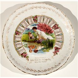 Aztec Meat and produce Co. Calendar Plate - Aztec, NM