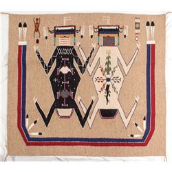 Mother Earth, Father Sky Sandpainting Navajo Rug -