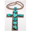 Image 1 : Silver/Turquoise Cross Necklace -