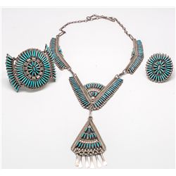 Zuni Turquoise Needlepoint Jewelry Set -