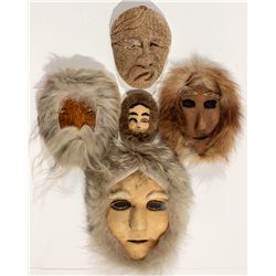Alaskan Carved Bark Masks -  AK