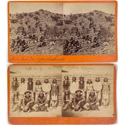 San Carlos Apache Indians Arizona Territory Stereo View Cards - Globe City, AZ