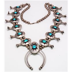 Shadow Box Navajo Squash Blossom Necklace  -  NM