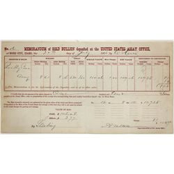 U.S. Assay Office Bullion Receipt - Boise City, ID