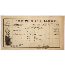 Lundbom, David Assay Office Receipt - Austin, NV