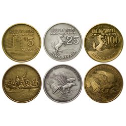 Holiday Hotel & Casino Gaming Tokens Trio - Reno, NV
