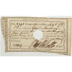 Colonial Connecticutt Currency Note -  CT