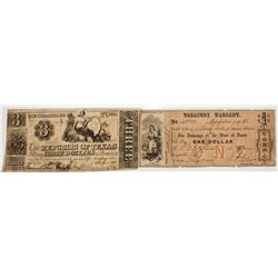 A Pair of Texas Treasury Warrants - Austin, TX