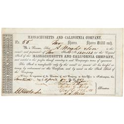 Massachusetts and California Company Certificate April 1849 -  CA