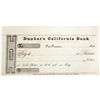Image 1 : Dunbar's California Bank Unuissued Check - San Francisco, CA