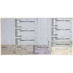 Uncut Sheet & Unissued Parrot & Co. Bankers   Four Checks - San Francisco, CA