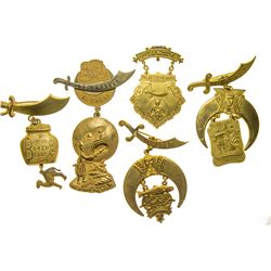 Five Masonic Pinbacks w/Hangers - Fargo, ND