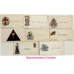 1870's Knights of Templar Calling Cards - Virginia City, NV