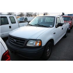 2003 FORD F-150 XL, 2DR PU, WHITE, VIN # 2FTRX17263CA58787,