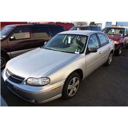 2002 CHEVROLET MALIBU 4DR SEDAN, GREY, VIN # 1G1ND52J52M719715