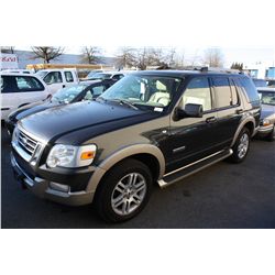 2007 FORD EXPLORER EDDIE BAUER, 4DR SUV, GREY, VIN # 1FMEU74897UA85759