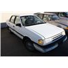 Image 2 : 1991 FORD TEMPO 4 DR SEDAN, WHITE, VIN# 2FABP35X8MB191639,