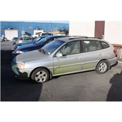 2004 KIA RIO RX-V, 4DR SW, GREY,  VIN# KNAD665446191455