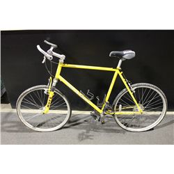 YELLOW MARIN 21 SPEED FRONT SUSPENSION HYBRID BIKE