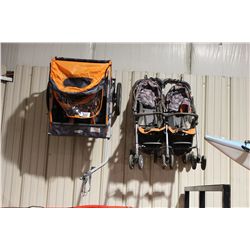 ORANGE INSTEP BICYCLE CHILDREN TRAILER & DOUBLE BABY STROLLER