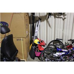 ASSORTED AQUA BOUND KAYAK AND CANOE PADDLES, LIFE JACKETS, SAFETY FLOATATION AND ACCESSORIES