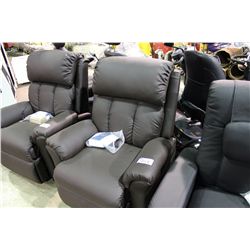 BROWN LEATHER MASSAGE AND HEAT LIFT ASSIST RECLINER