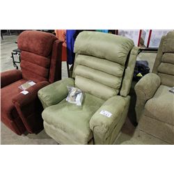 BEIGE MICROFIBRE MASSAGE AND HEAT LIFT ASSIST RECLINER