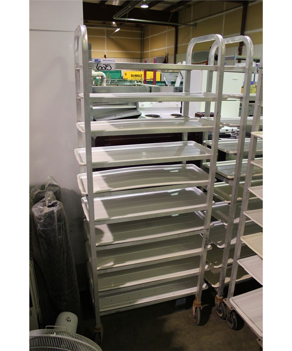 Mobile Bread Racks MOBILE ALUMINUM BREAD RACK WITH TRAYS
