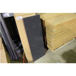 3 BOXES OF GREY EZ-RECT METAL SHELF BOARD, CROSSBARS AND WOODEN SHELFS