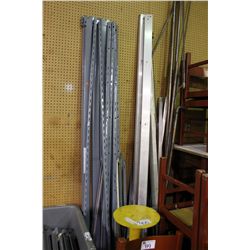 ASSORTED GREY EZ-RECT METAL SHELVING AND PIPING