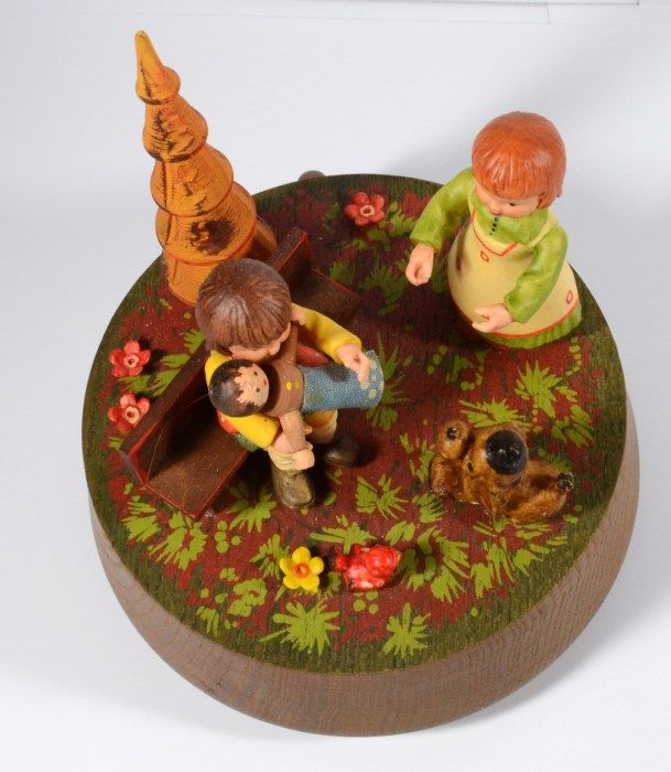 Wood Carved German Music Box