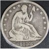 Image 1 : 1858 O Liberty Seated Half Dollar   VG