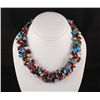 Image 1 : Woven Multi-Strand Natural Chip Beads Necklace