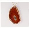 Image 1 : Organic Natural Carnelian Geode Agate Big Slice Pendant