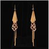 Image 1 : ROSE & GOLD PLATED PARTY DROP EARRINGS 10.77g