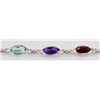 Image 2 : 11.47CT Multi Precious Gemstone Silver Bezel Bracelet 2