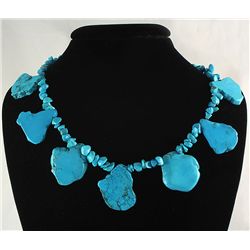 Beautiful Chunky Slab Turquoise Necklace 89.14 grams