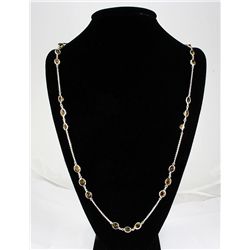 Smokey Topaz 64.80CT SilverCableLinkChain Necklace 12.8