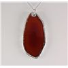 Image 2 : Organic Natural Carnelian Agate Big Slice Pendant